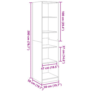 Ντουλάπα Χρώμα Καπνιστή Δρυς 50 x 50 x 200 εκ. από Επεξ. Ξύλο
