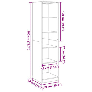 Ντουλάπα Γκρι Sonoma 50x50x200 εκ. από Επεξεργασμένο Ξύλο