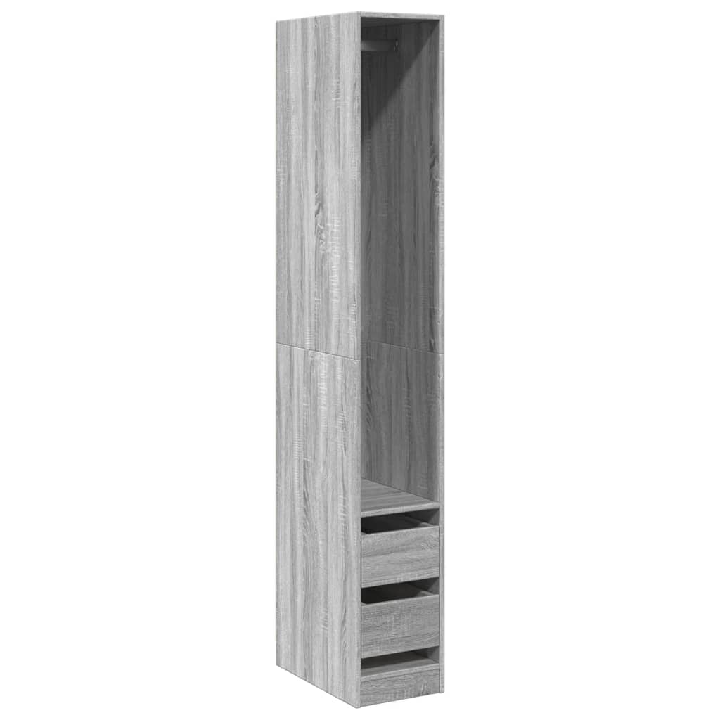 Ντουλάπα Γκρι Sonoma 30x50x200 εκ. από Επεξεργασμένο Ξύλο