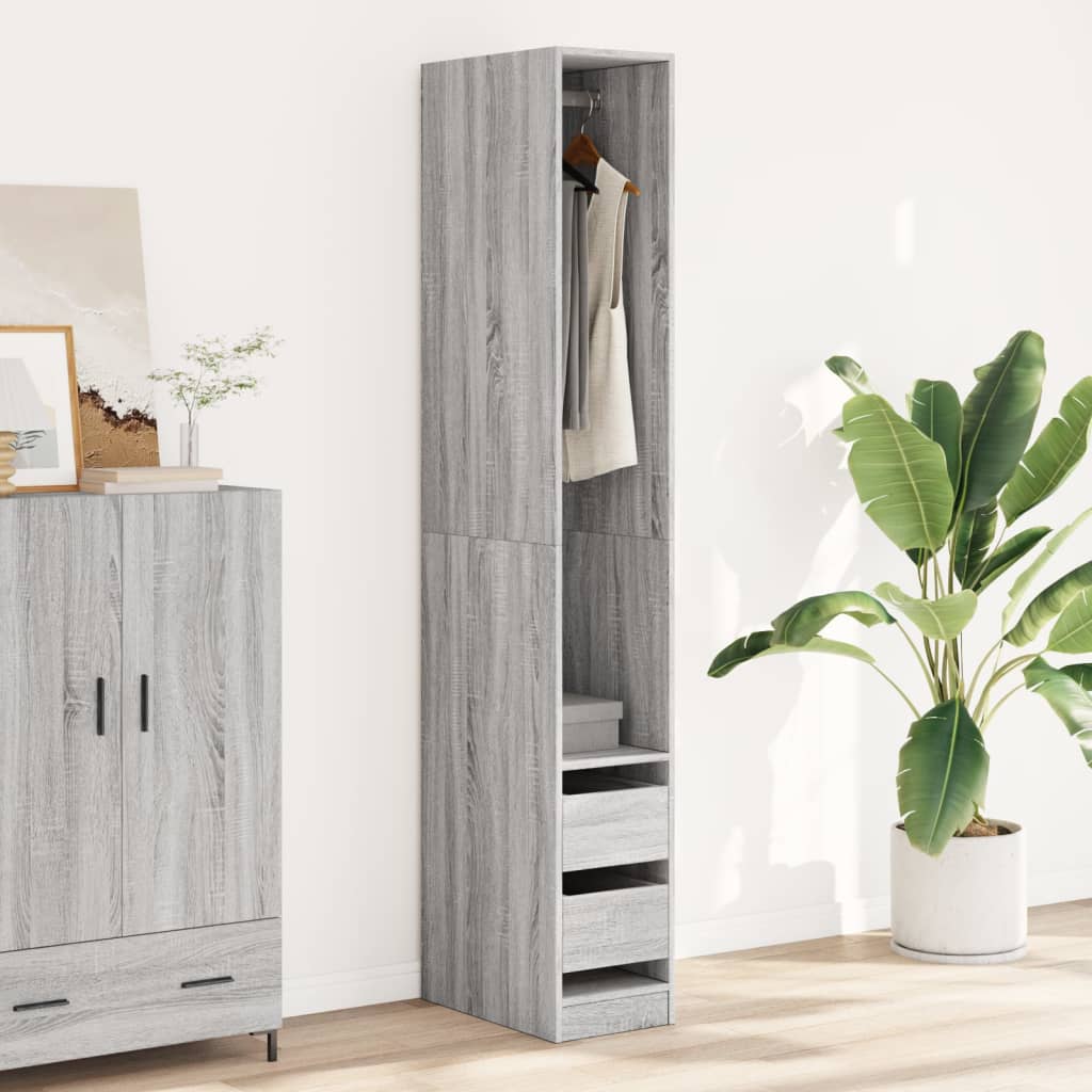 Ντουλάπα Γκρι Sonoma 30x50x200 εκ. από Επεξεργασμένο Ξύλο