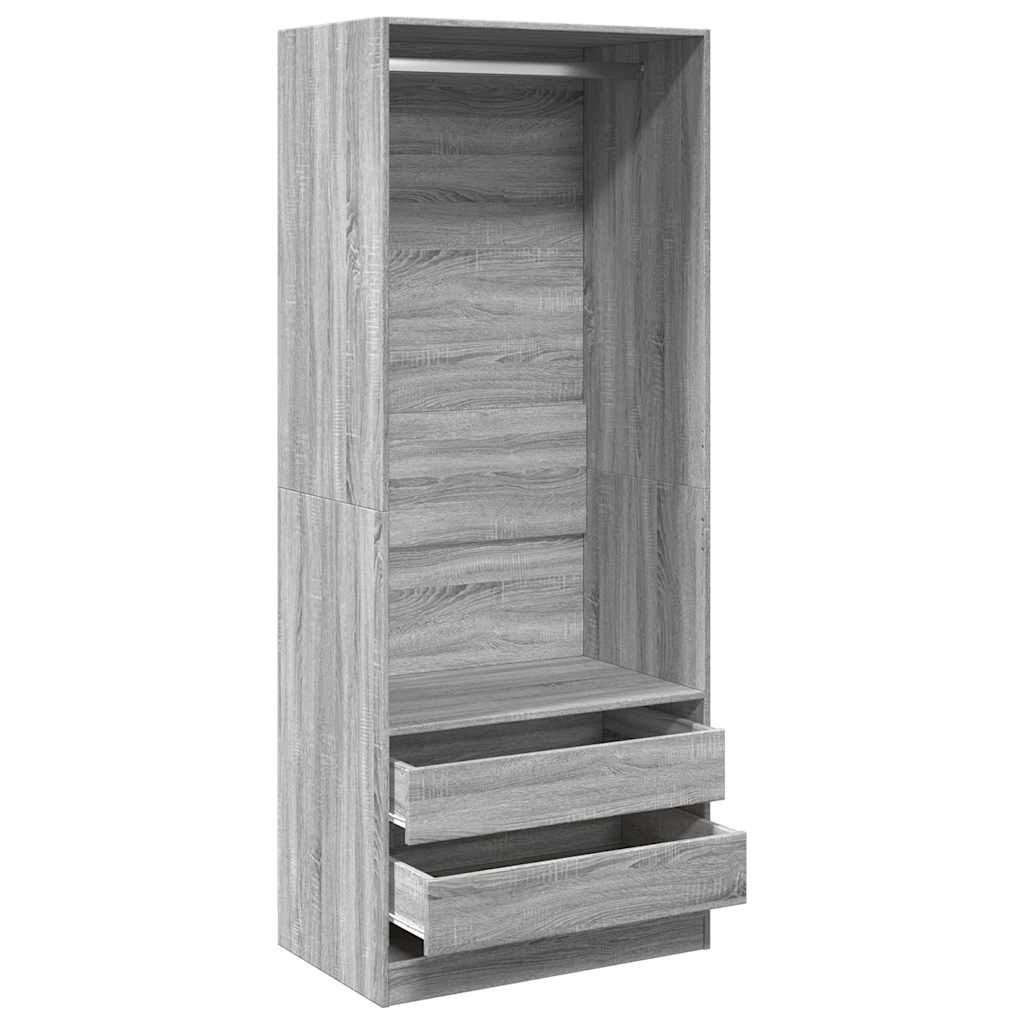 Ντουλάπα Γκρι Sonoma 80x50x200 εκ. από Επεξεργασμένο Ξύλο
