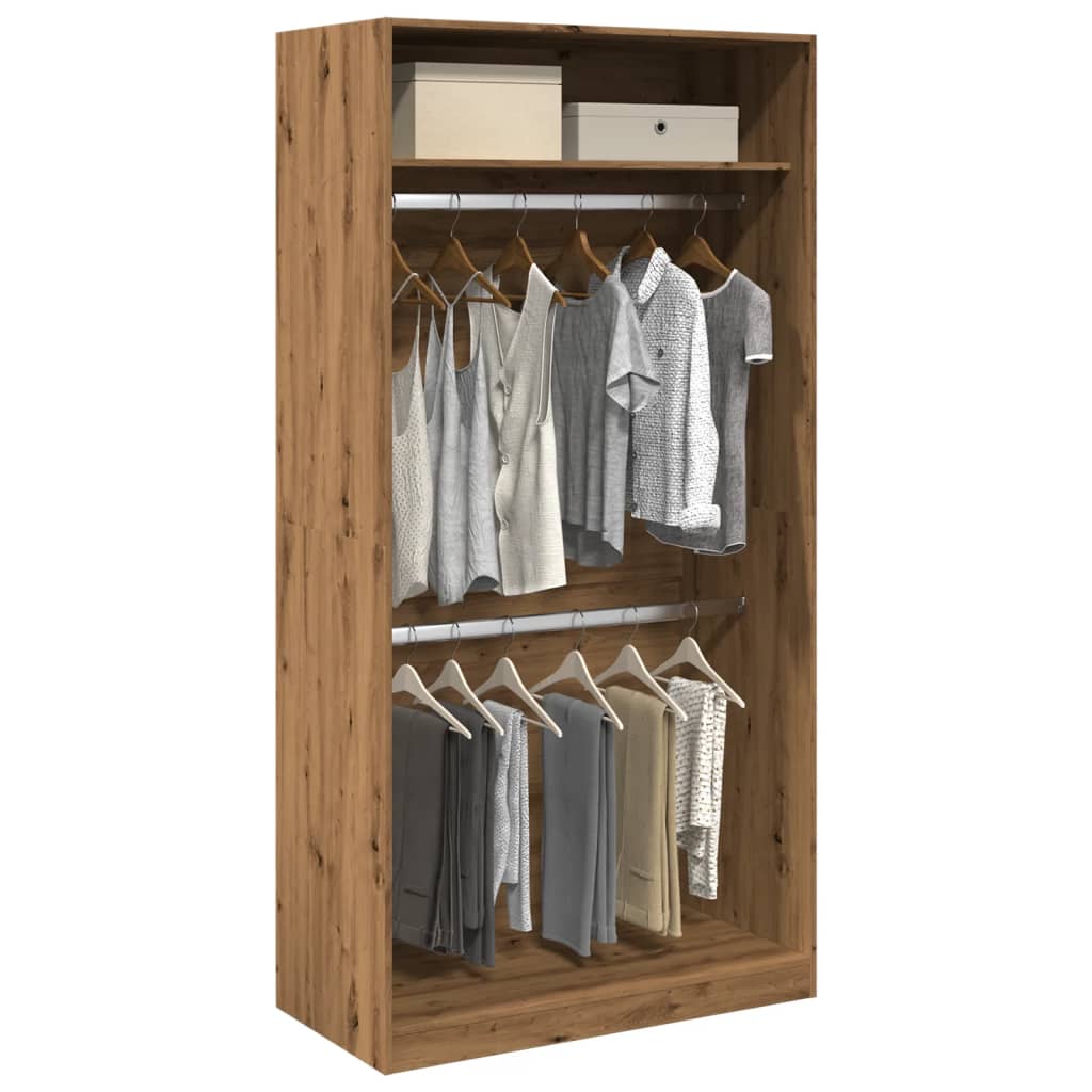 Ντουλάπα Αρτισιανή Δρυς 100x50x200 εκ Επεξεργασμένο Ξύλο - Pakobazaar
