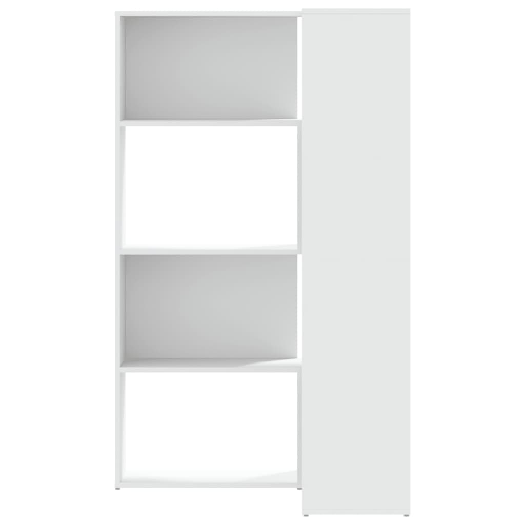 Βιβλιοθήκη Γωνιακή 4 Επ. Λευκή 85x85x140 εκ Επεξ. Ξύλο