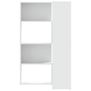 Βιβλιοθήκη Γωνιακή 4 Επ. Λευκή 85x85x140 εκ Επεξ. Ξύλο