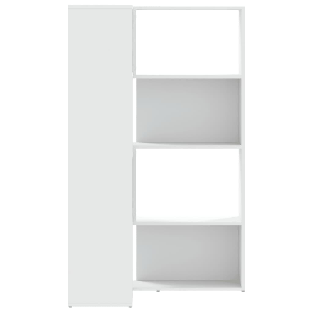 Βιβλιοθήκη Γωνιακή 4 Επ. Λευκή 85x85x140 εκ Επεξ. Ξύλο