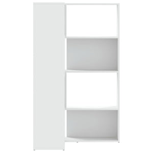 Βιβλιοθήκη Γωνιακή 4 Επ. Λευκή 85x85x140 εκ Επεξ. Ξύλο