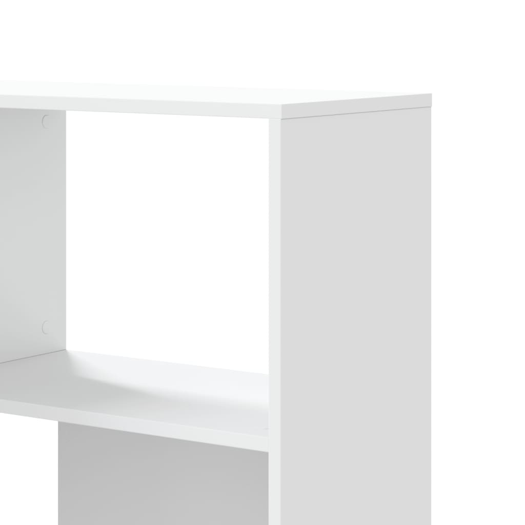 Βιβλιοθήκη Γωνιακή 4 Επ. Λευκή 85x85x140 εκ Επεξ. Ξύλο