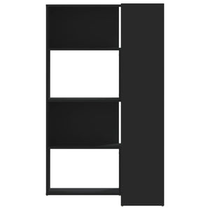 Βιβλιοθήκη Γωνιακή 4 Επ. Μαύρο 85x85x140 εκ Επεξεργασμένο Ξύλο - Pakobazaar