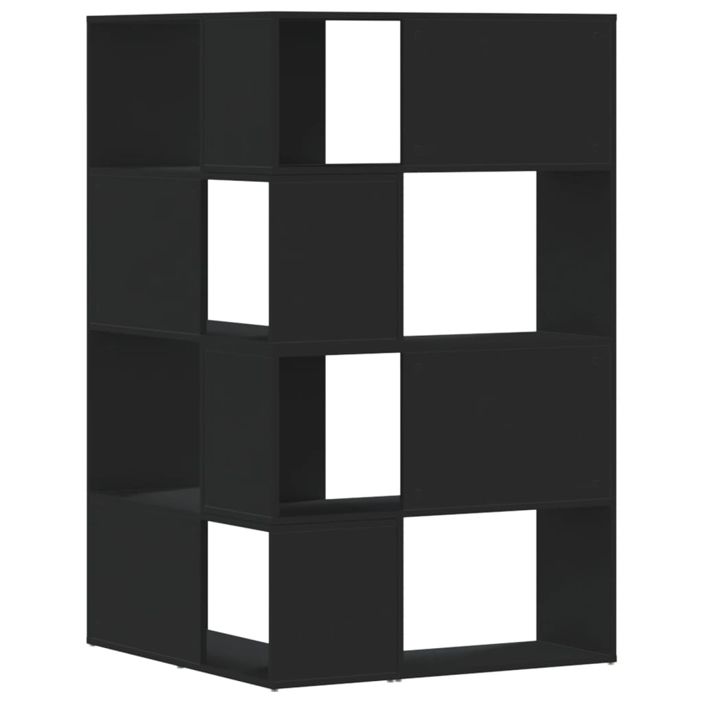 Βιβλιοθήκη Γωνιακή 4 Επ. Μαύρο 85x85x140 εκ Επεξεργασμένο Ξύλο - Pakobazaar