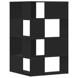 Βιβλιοθήκη Γωνιακή 4 Επ. Μαύρο 85x85x140 εκ Επεξεργασμένο Ξύλο - Pakobazaar