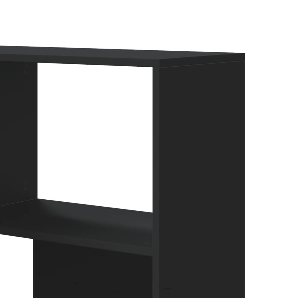 Βιβλιοθήκη Γωνιακή 4 Επ. Μαύρο 85x85x140 εκ Επεξεργασμένο Ξύλο - Pakobazaar