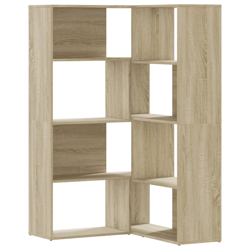 Βιβλιοθήκη Γωνιακή 4 Επ. Sonoma Δρυς 85x85x140 εκ Επεξ. Ξύλο