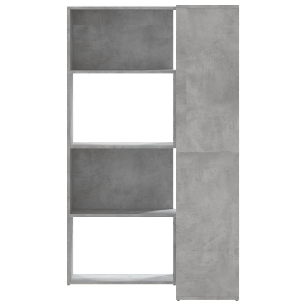 Βιβλιοθήκη Γωνιακή 4 Επ. Γκρι Σκυροδέμ. 85x85x140 εκ Επεξ. Ξύλο