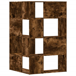 Βιβλιοθήκη Γωνιακή 4 Επ. Καπνιστή Δρυς 85x85x140 εκ Επεξ. Ξύλο