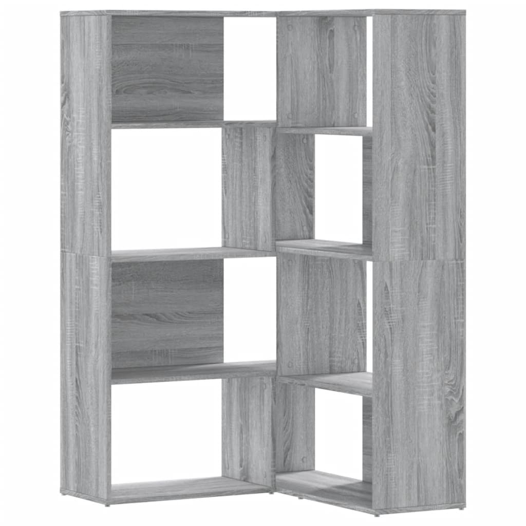 Βιβλιοθήκη Γωνιακή 4 Επ. Γκρι Sonoma 85x85x140 εκ Επεξ. Ξύλο