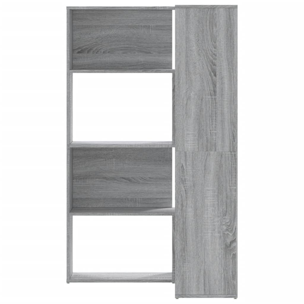 Βιβλιοθήκη Γωνιακή 4 Επ. Γκρι Sonoma 85x85x140 εκ Επεξ. Ξύλο