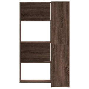 Βιβλιοθήκη Γωνιακή 4 Επ. Καφέ Δρυς 85x85x140 εκ Επεξ. Ξύλο