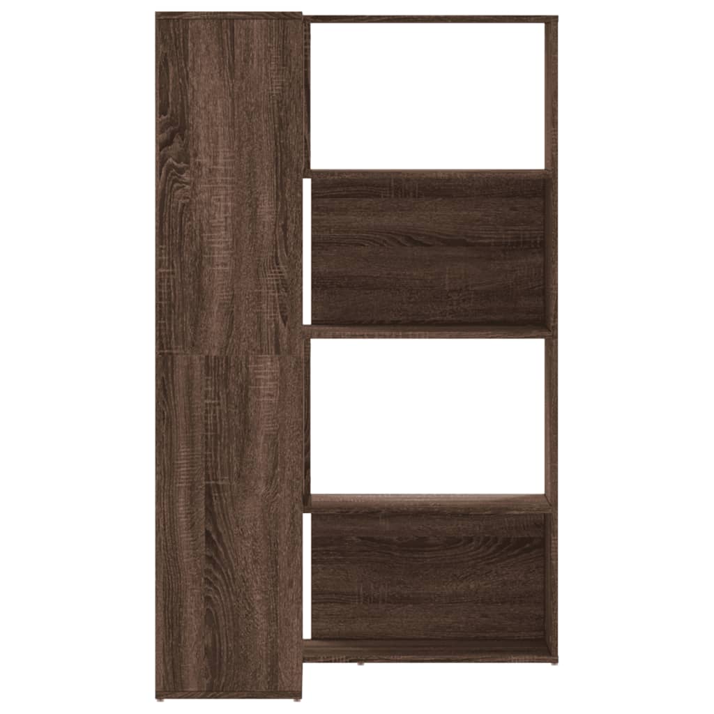 Βιβλιοθήκη Γωνιακή 4 Επ. Καφέ Δρυς 85x85x140 εκ Επεξ. Ξύλο