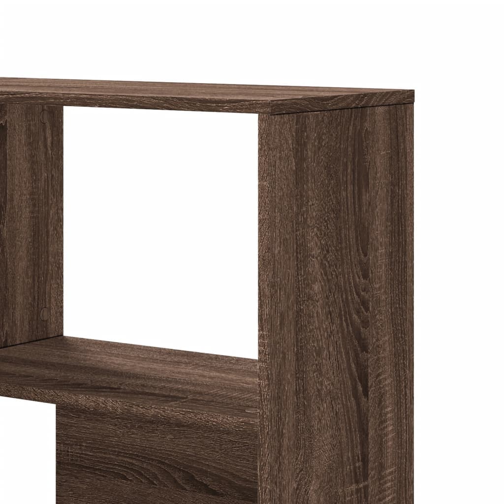 Βιβλιοθήκη Γωνιακή 4 Επ. Καφέ Δρυς 85x85x140 εκ Επεξ. Ξύλο