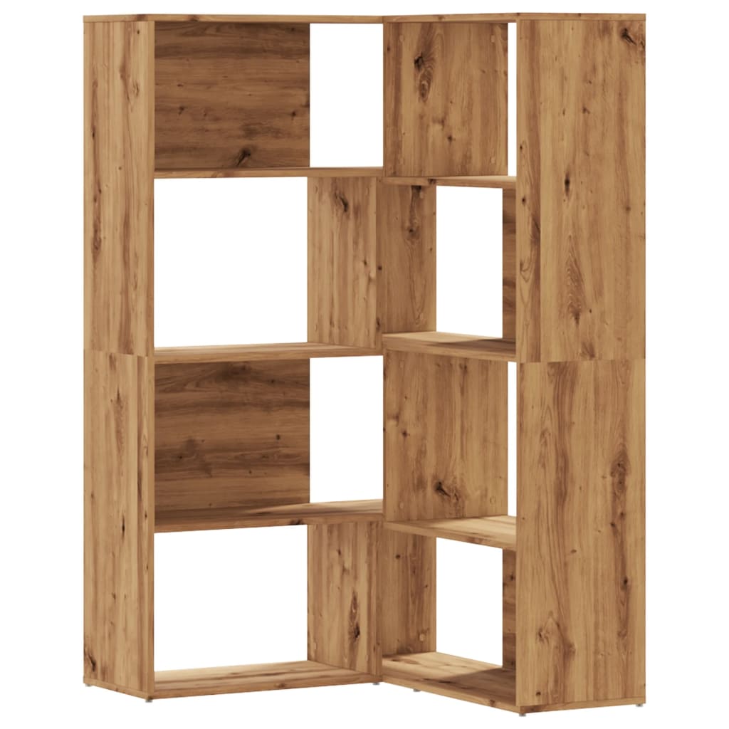 Βιβλιοθήκη Γωνιακή 4 Επ. Αρτισιανή Δρυς 85x85x140 εκ Επεξ. Ξύλο