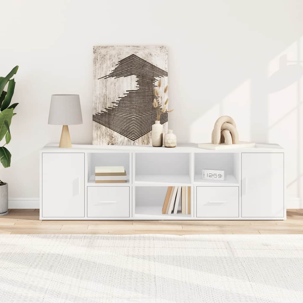 Ντουλάπι Γωνιακό Λευκό 160x40x45 εκ. από Επεξ. Ξύλο
