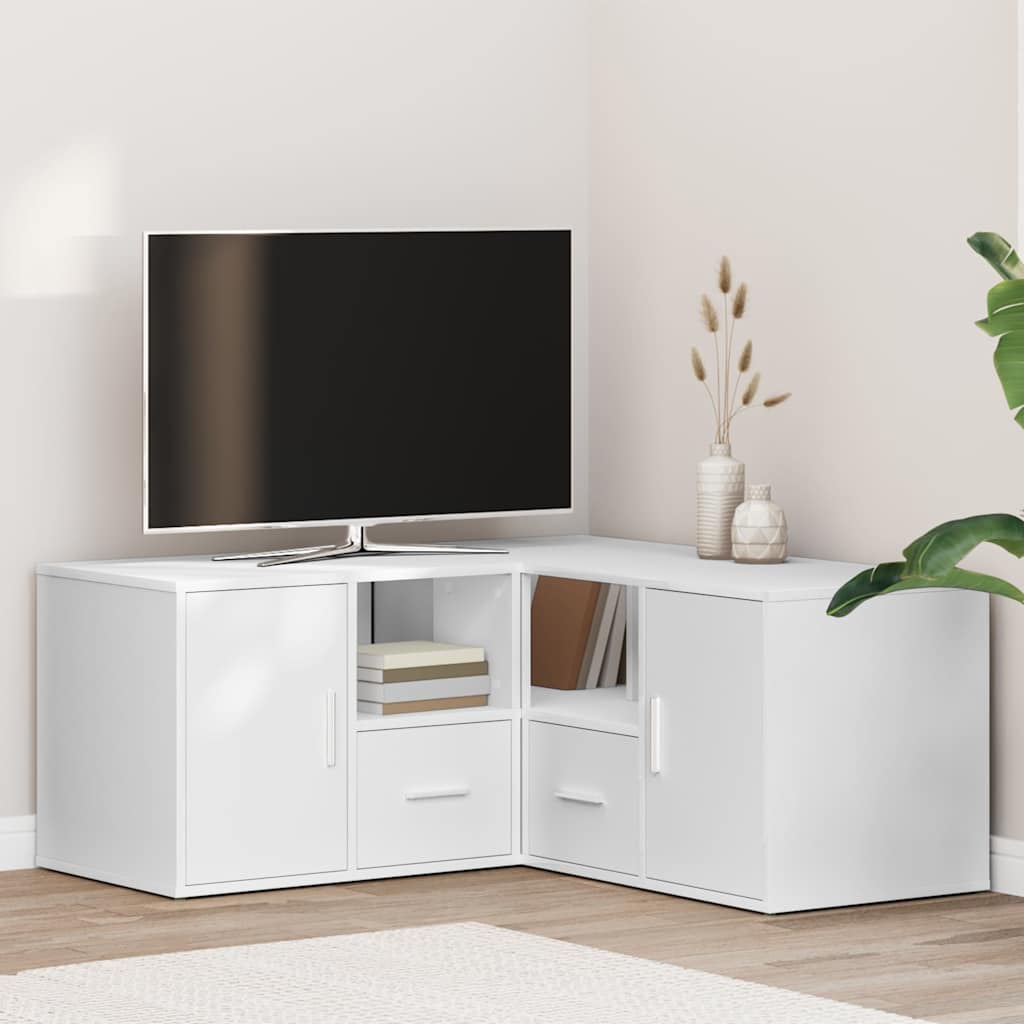 Ντουλάπι Γωνιακό Λευκό 160x40x45 εκ. από Επεξ. Ξύλο