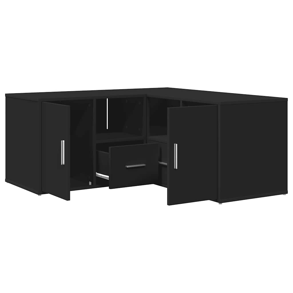Ντουλάπι Γωνιακό Μαύρο 160x40x45 εκ. από Επεξεργασμένο Ξύλο