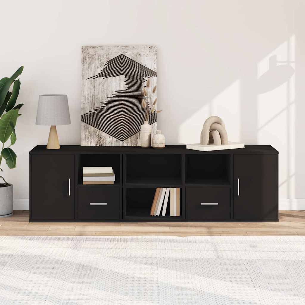 Ντουλάπι Γωνιακό Μαύρο 160x40x45 εκ. από Επεξεργασμένο Ξύλο