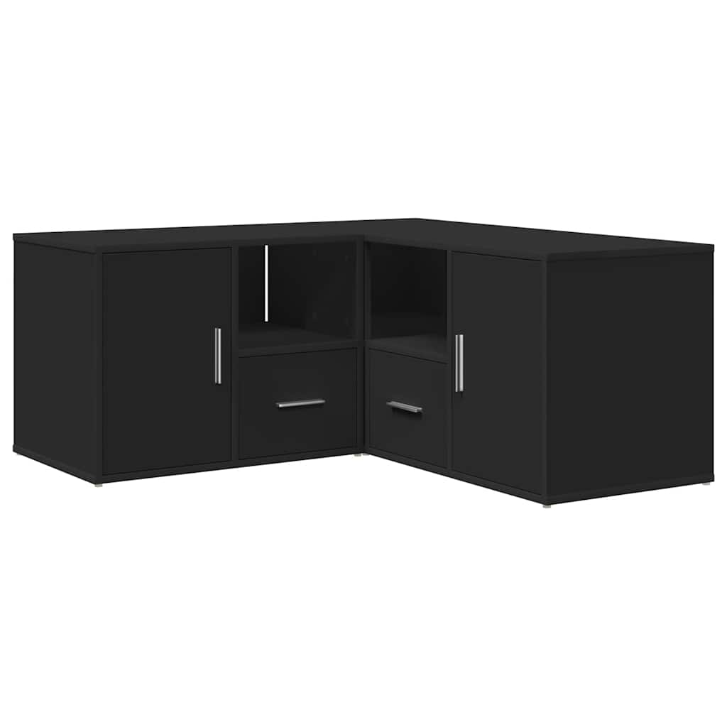 Ντουλάπι Γωνιακό Μαύρο 160x40x45 εκ. από Επεξεργασμένο Ξύλο