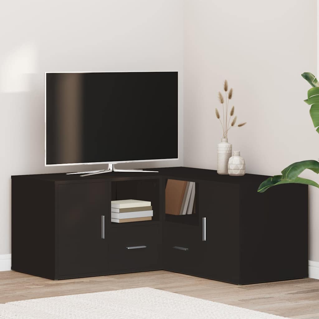 Ντουλάπι Γωνιακό Μαύρο 160x40x45 εκ. από Επεξεργασμένο Ξύλο