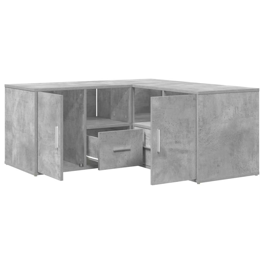 Ντουλάπι Γωνιακό Γκρι Σκυροδέματος 160x40x45εκ. Επεξ. Ξύλο - Pakobazaar