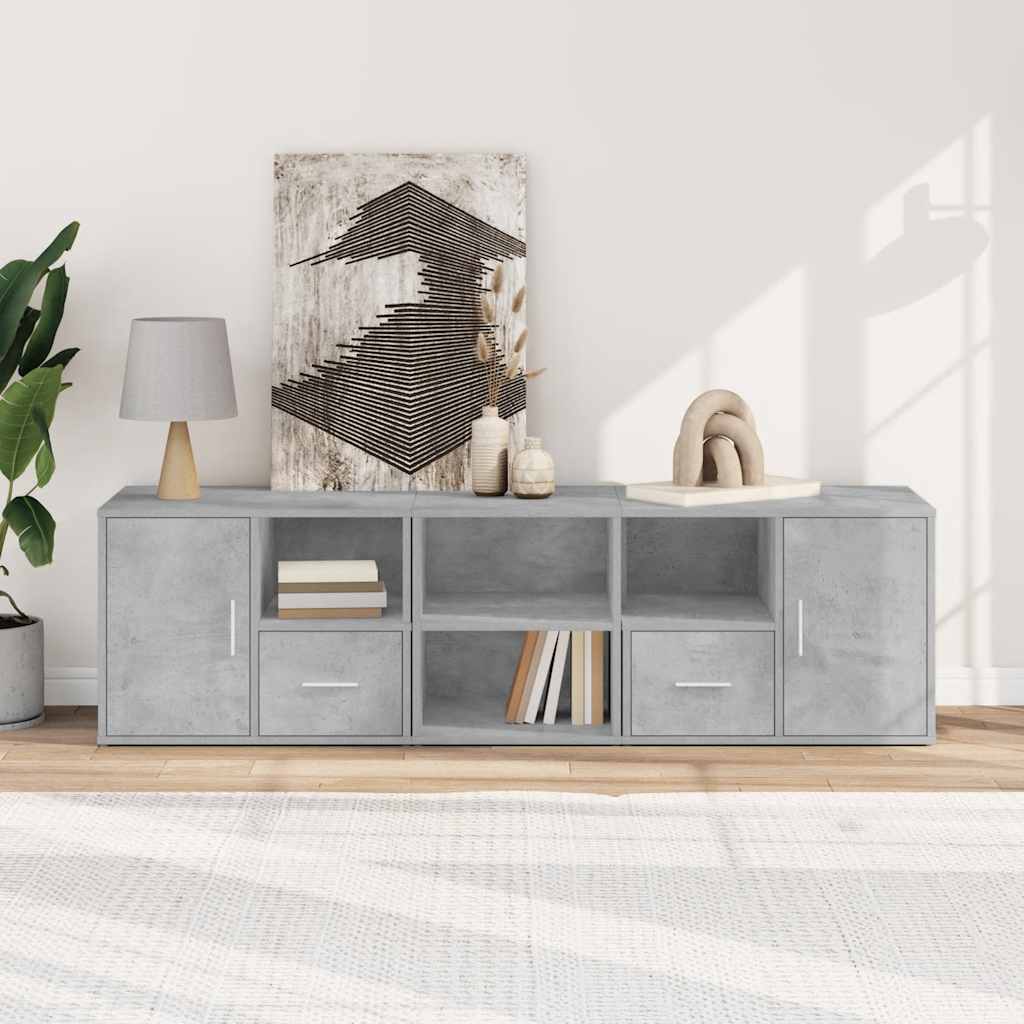 Ντουλάπι Γωνιακό Γκρι Σκυροδέματος 160x40x45εκ. Επεξ. Ξύλο - Pakobazaar
