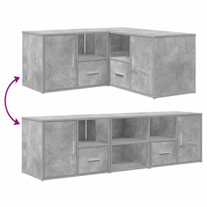 Ντουλάπι Γωνιακό Γκρι Σκυροδέματος 160x40x45εκ. Επεξ. Ξύλο - Pakobazaar