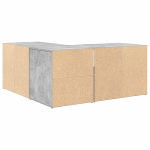 Ντουλάπι Γωνιακό Γκρι Σκυροδέματος 160x40x45εκ. Επεξ. Ξύλο - Pakobazaar