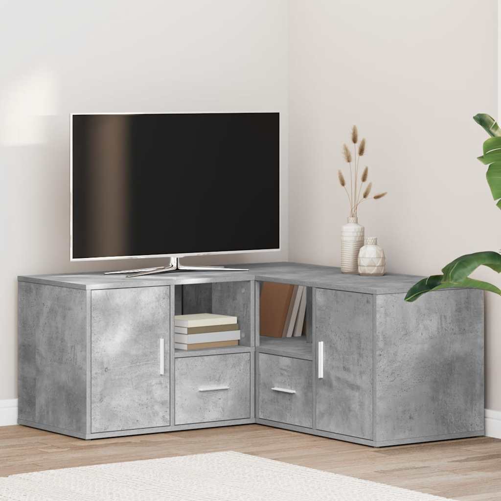 Ντουλάπι Γωνιακό Γκρι Σκυροδέματος 160x40x45εκ. Επεξ. Ξύλο - Pakobazaar