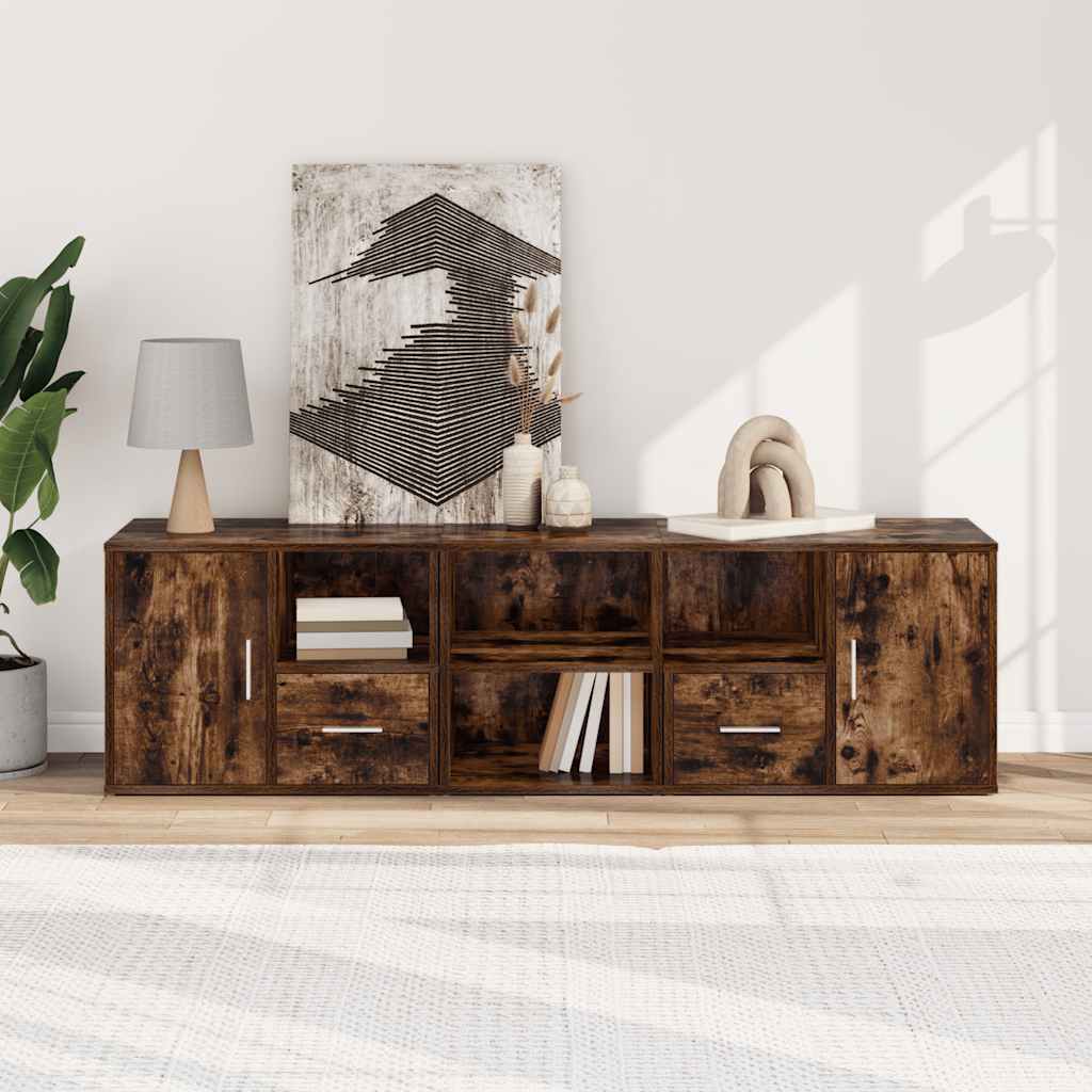 Γωνιακό Έπιπλο Καπνιστή δρυς 160x40x45 εκ. από Επεξεργ. Ξύλο - Pakobazaar