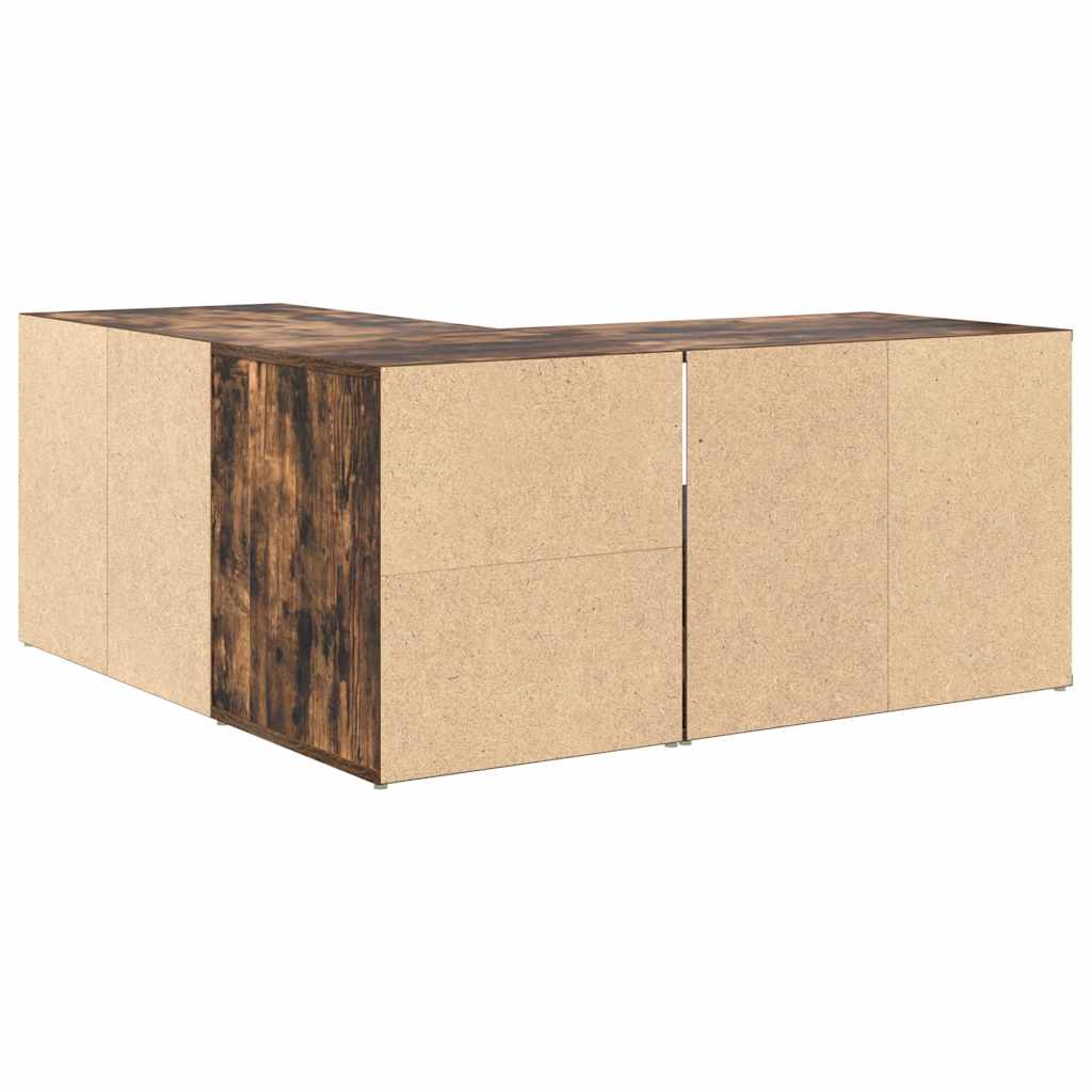 Γωνιακό Έπιπλο Καπνιστή δρυς 160x40x45 εκ. από Επεξεργ. Ξύλο - Pakobazaar