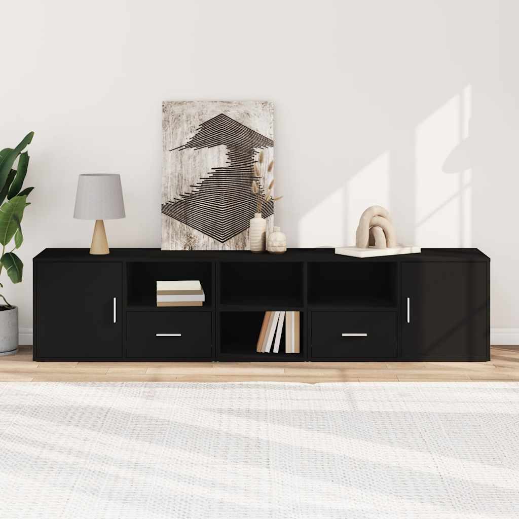 Ντουλάπι Γωνιακό Μαύρο 200x40x45 εκ. από Επεξεργασμένο Ξύλο