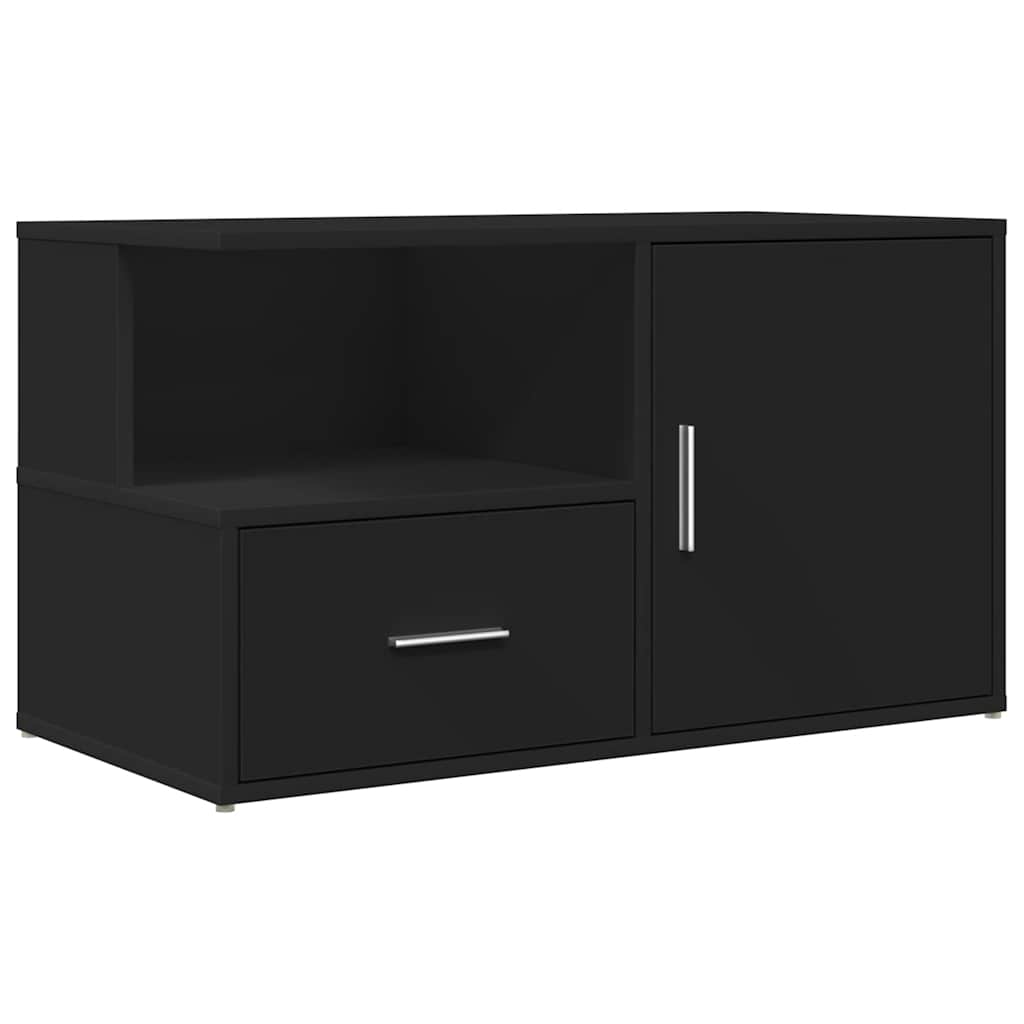 Ντουλάπι Γωνιακό Μαύρο 200x40x45 εκ. από Επεξεργασμένο Ξύλο