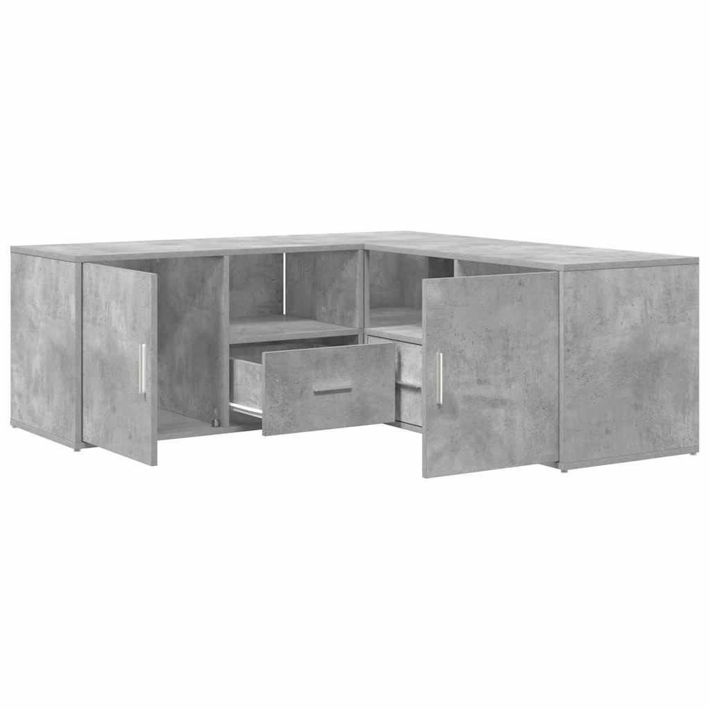 Ντουλάπι Γωνιακό Γκρι Σκυροδέματος 200x40x45εκ. από Επεξ. Ξύλο - Pakobazaar