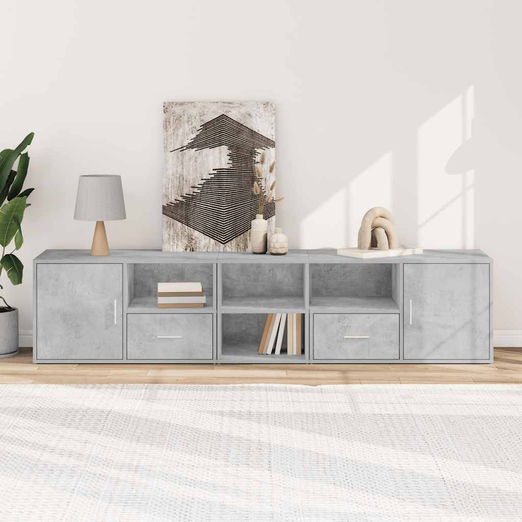 Ντουλάπι Γωνιακό Γκρι Σκυροδέματος 200x40x45εκ. από Επεξ. Ξύλο - Pakobazaar