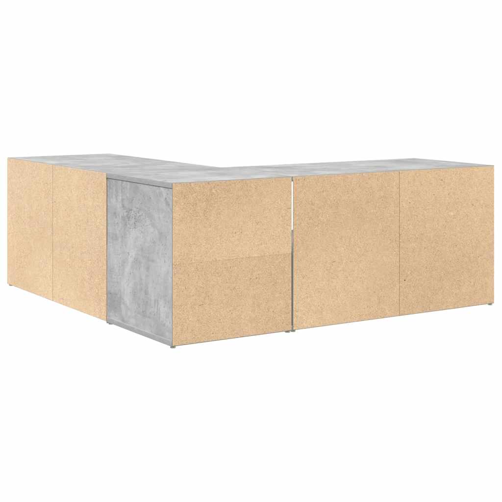 Ντουλάπι Γωνιακό Γκρι Σκυροδέματος 200x40x45εκ. από Επεξ. Ξύλο - Pakobazaar