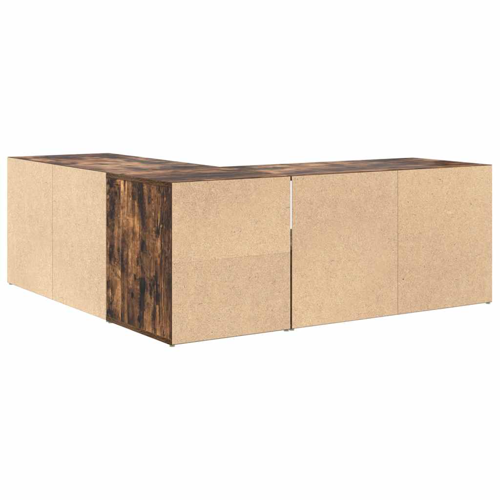 Γωνιακό Έπιπλο Καπνιστή δρυς 200x40x45 εκ. από Επεξεργ. Ξύλο - Pakobazaar