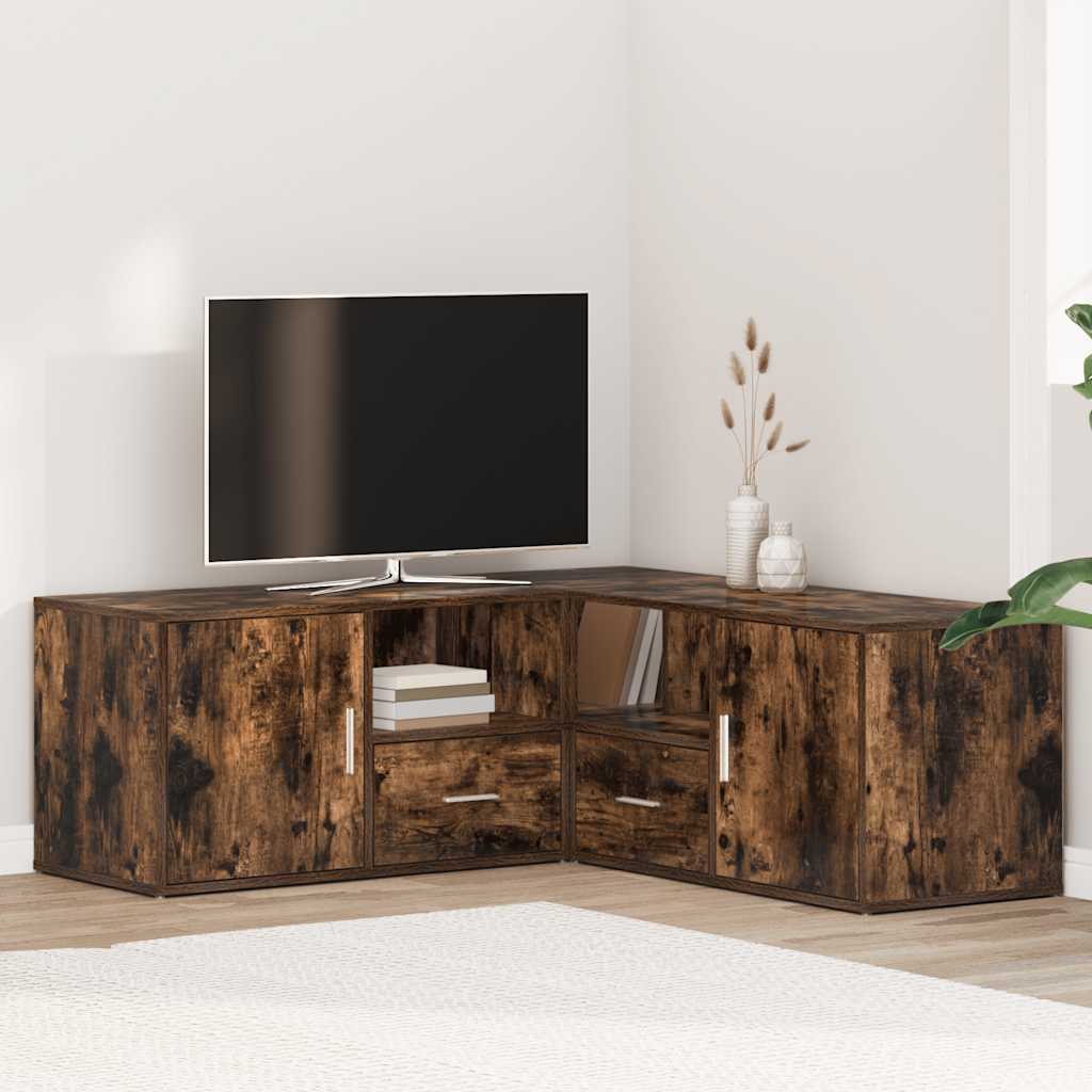 Γωνιακό Έπιπλο Καπνιστή δρυς 200x40x45 εκ. από Επεξεργ. Ξύλο - Pakobazaar