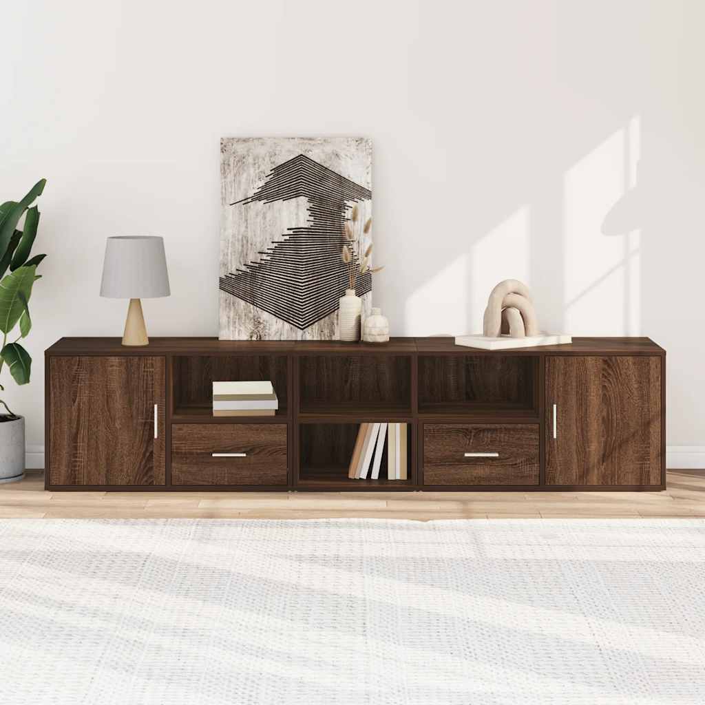 Γωνιακό Έπιπλο Καφέ δρυς 200x40x45 εκ. από Επεξεργ. Ξύλο