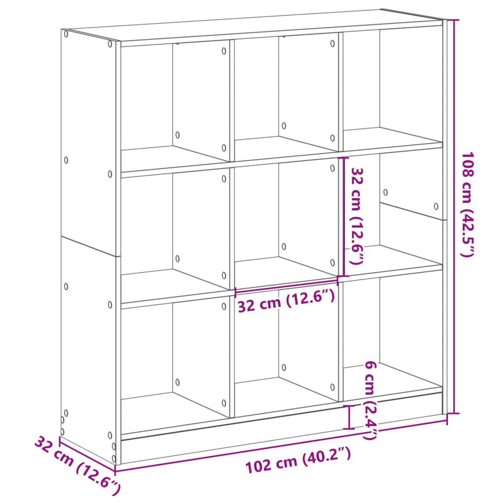 Βιβλιοθήκη Λευκή 102x32x108 εκ. από Επεξεργασμένο Ξύλο - Pakobazaar