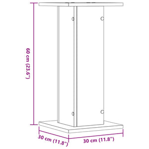 Βάσεις Φυτών 2 τεμ. Λευκές 30x30x60 εκ. από Επεξεργασμένο Ξύλο