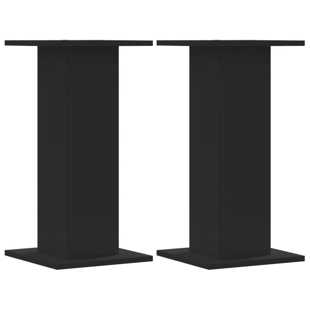 Βάσεις Φυτών 2 τεμ. Μαύρες 30x30x60 εκ. από Επεξεργασμένο Ξύλο - Pakobazaar