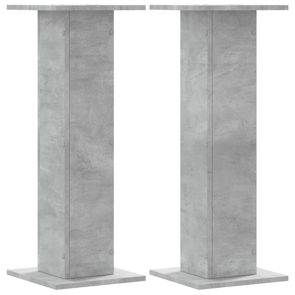 Βάσεις Φυτών 2 τεμ. Γκρι Σκυρ. 30x30x80 εκ. Επεξεργασμένο Ξύλο