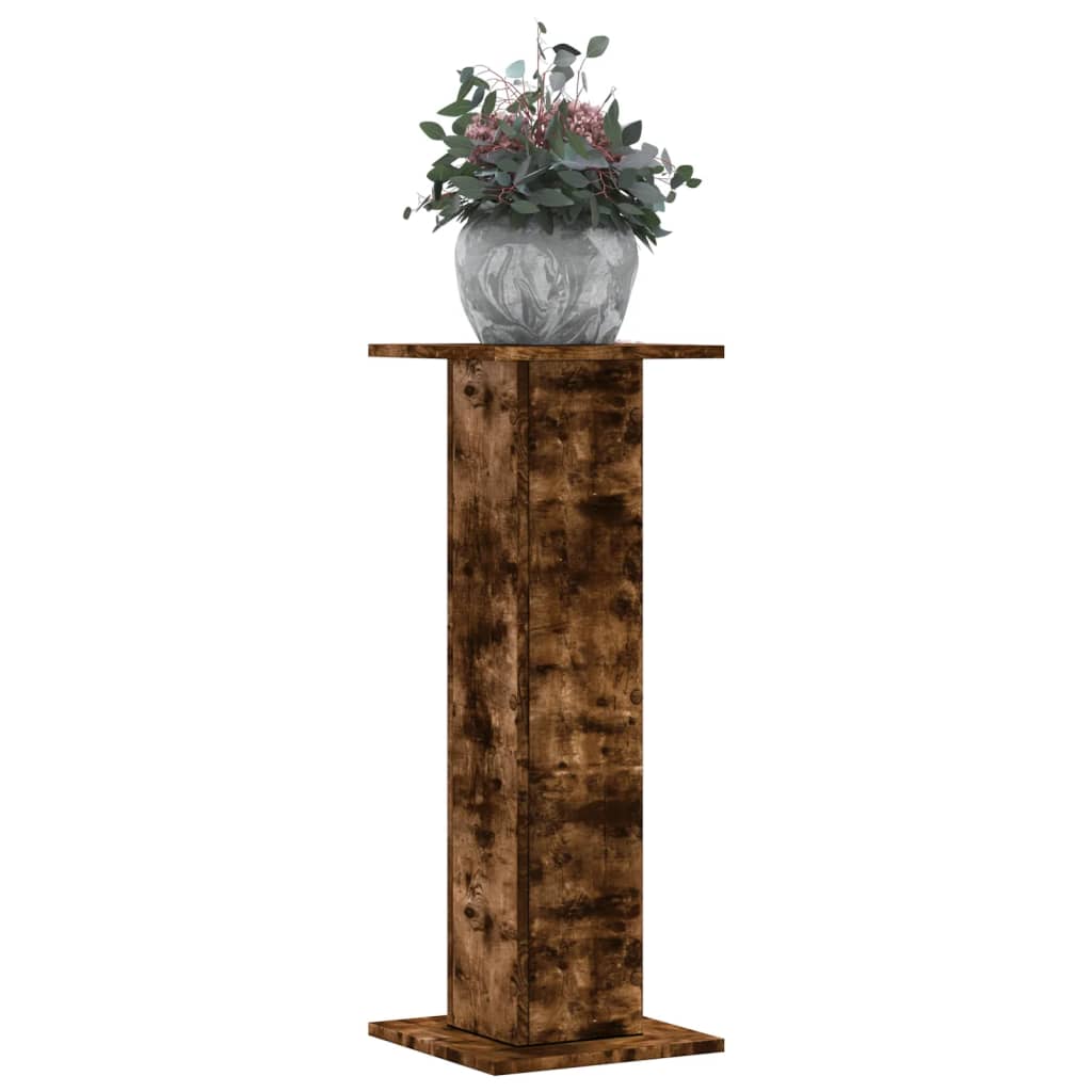 Βάσεις Φυτών 2Τεμ. Καπνιστή Δρυς 30x30x80εκ. Επεξεργασμένο Ξύλο - Pakobazaar